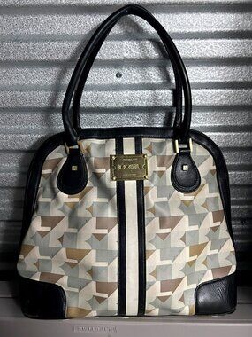 L.A.M.B. by Gwen Stefani Geometric Print Bowling Handbag